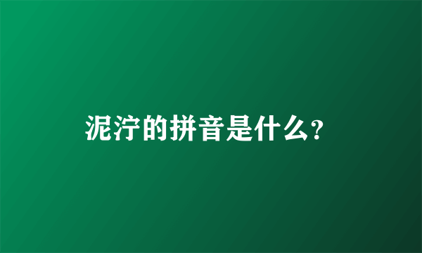 泥泞的拼音是什么？