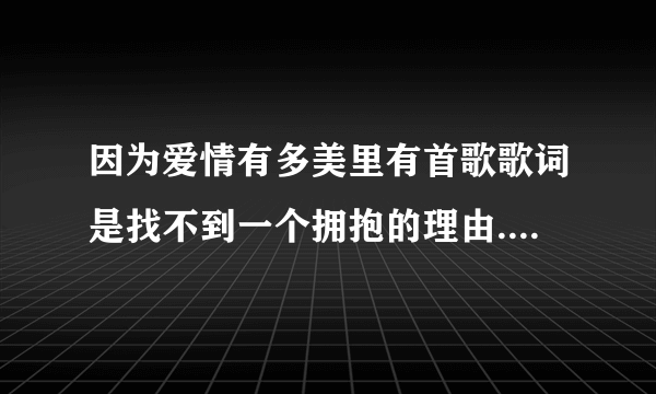 因为爱情有多美里有首歌歌词是找不到一个拥抱的理由....，这首歌叫什么？