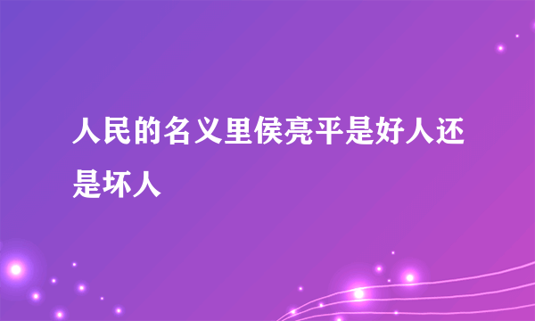 人民的名义里侯亮平是好人还是坏人