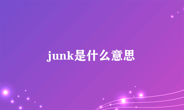 junk是什么意思