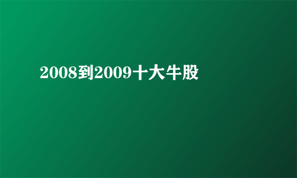 2008到2009十大牛股