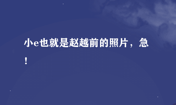 小e也就是赵越前的照片，急！