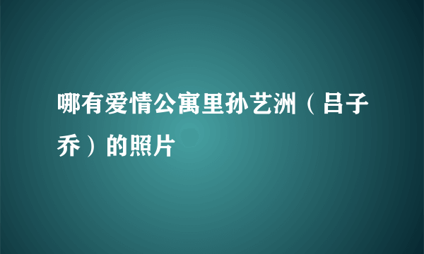 哪有爱情公寓里孙艺洲（吕子乔）的照片