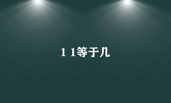 1 1等于几