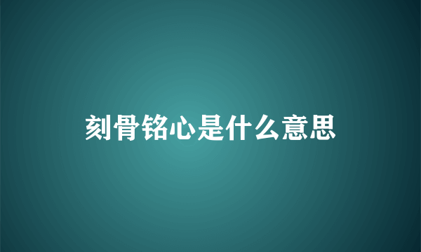 刻骨铭心是什么意思