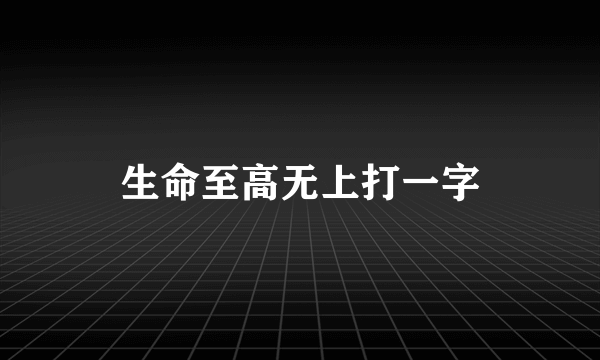 生命至高无上打一字