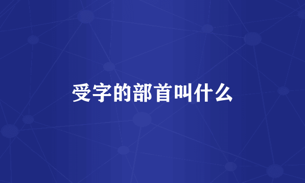 受字的部首叫什么