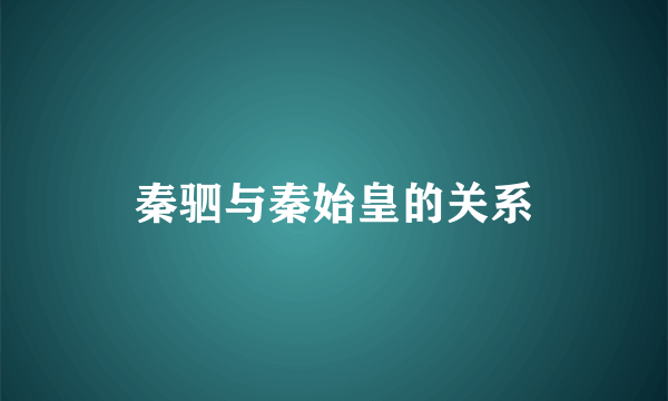 秦驷与秦始皇的关系