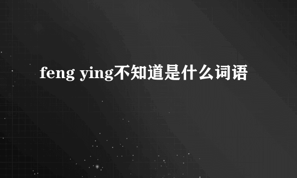 feng ying不知道是什么词语