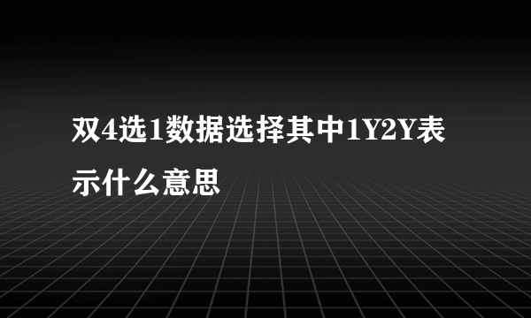 双4选1数据选择其中1Y2Y表示什么意思