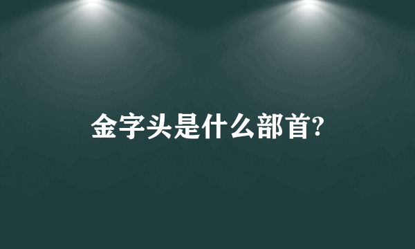 金字头是什么部首?