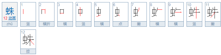 蜘，蛛两个字组词怎么组词？