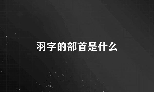 羽字的部首是什么