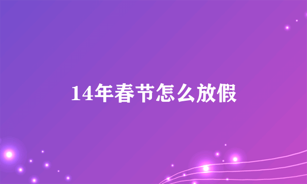 14年春节怎么放假