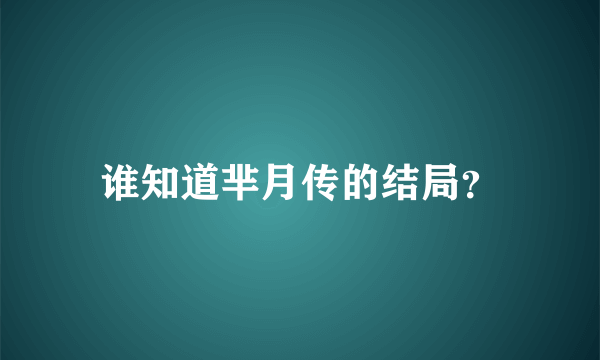 谁知道芈月传的结局？