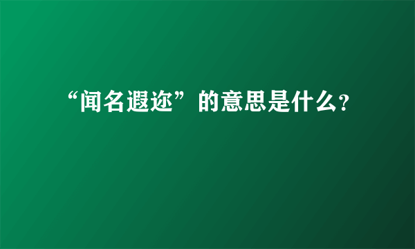 “闻名遐迩”的意思是什么？