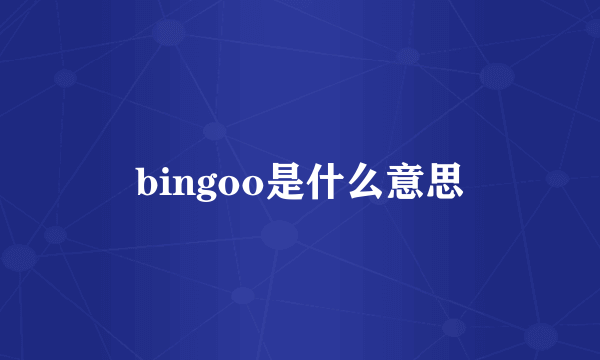 bingoo是什么意思