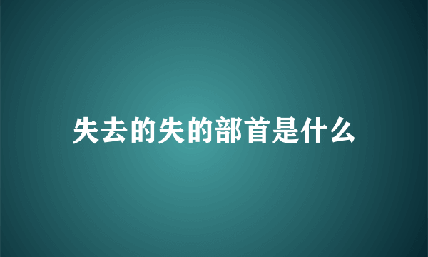 失去的失的部首是什么