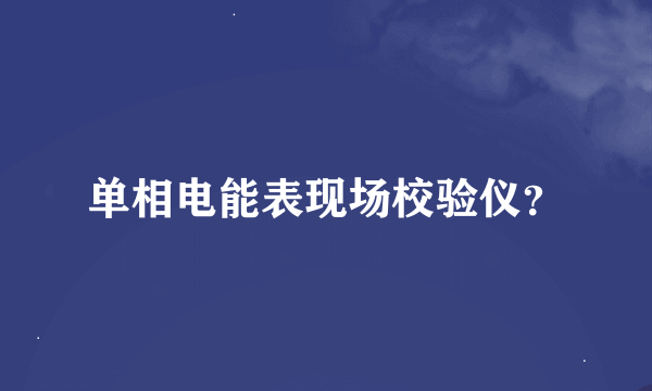 单相电能表现场校验仪？