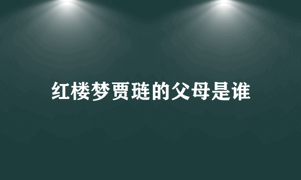 红楼梦贾琏的父母是谁