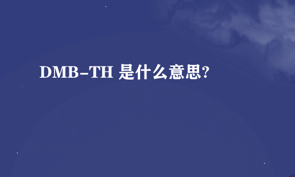 DMB-TH 是什么意思?