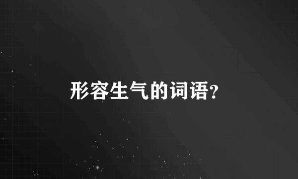 形容生气的词语？