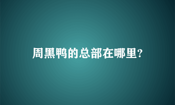 周黑鸭的总部在哪里?