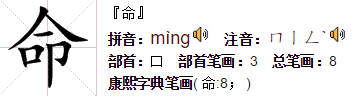 命的偏旁是什么