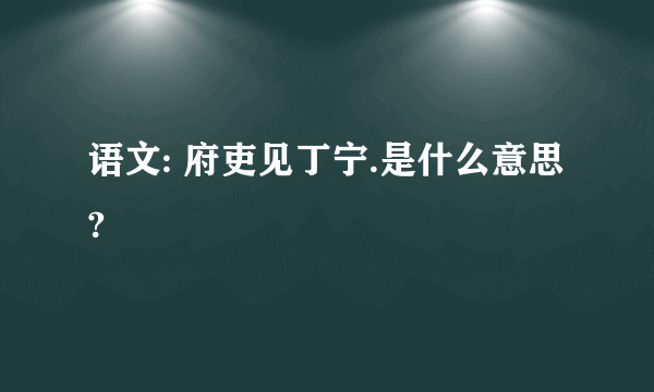 语文: 府吏见丁宁.是什么意思?