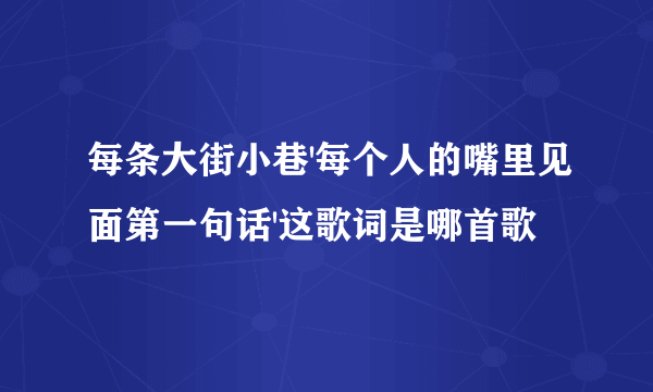 每条大街小巷'每个人的嘴里见面第一句话'这歌词是哪首歌