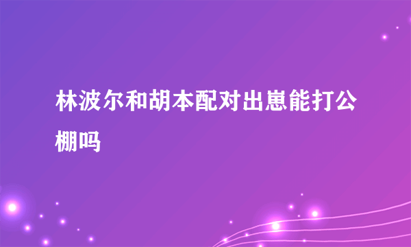 林波尔和胡本配对出崽能打公棚吗