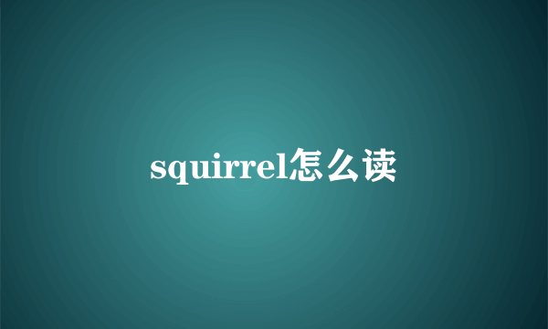 squirrel怎么读