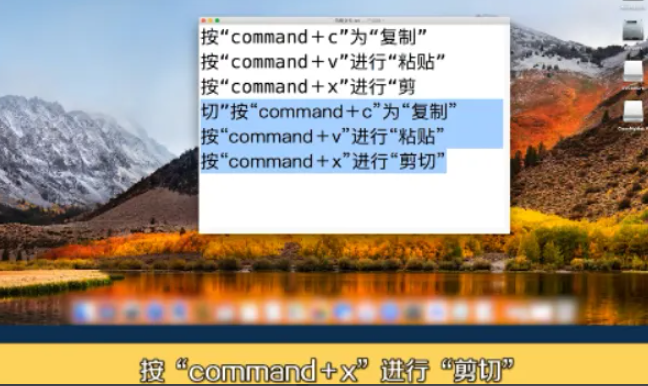 苹果电脑复制粘贴的快捷键