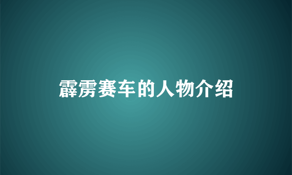 霹雳赛车的人物介绍