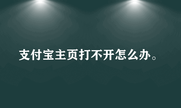 支付宝主页打不开怎么办。