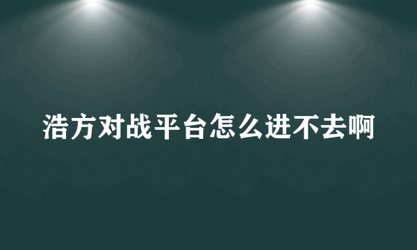 浩方对战平台怎么进不去啊