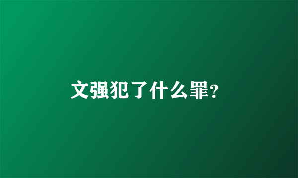 文强犯了什么罪？