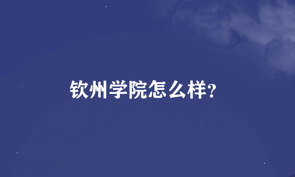 钦州学院怎么样？