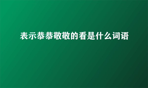 表示恭恭敬敬的看是什么词语