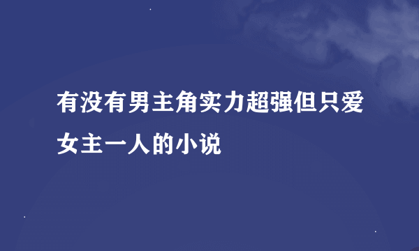 有没有男主角实力超强但只爱女主一人的小说