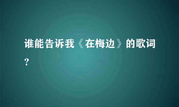 谁能告诉我《在梅边》的歌词？