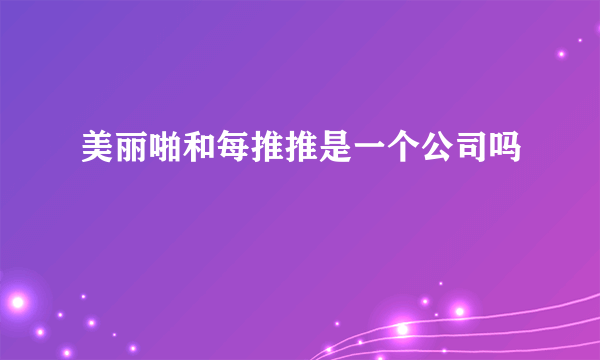 美丽啪和每推推是一个公司吗