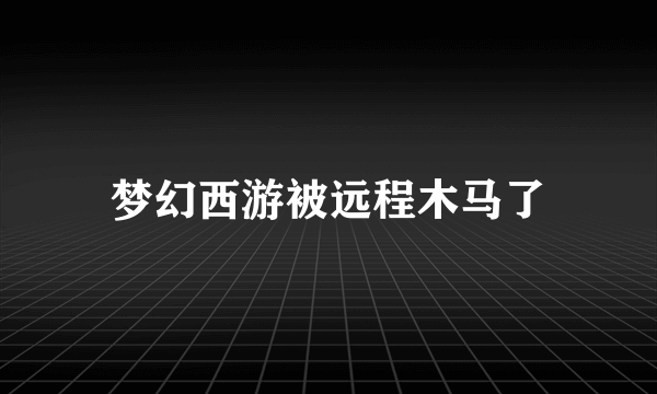 梦幻西游被远程木马了