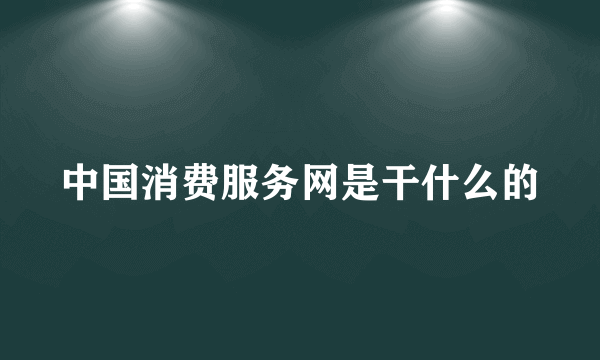 中国消费服务网是干什么的