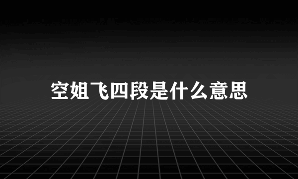 空姐飞四段是什么意思