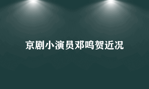 京剧小演员邓鸣贺近况