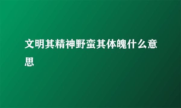 文明其精神野蛮其体魄什么意思