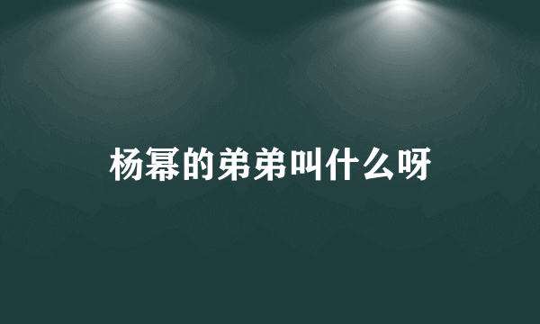 杨幂的弟弟叫什么呀