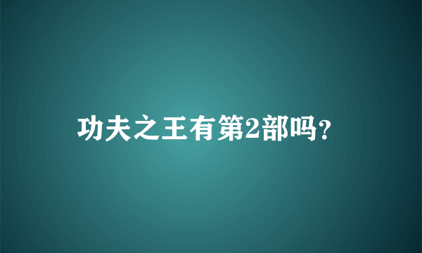 功夫之王有第2部吗？