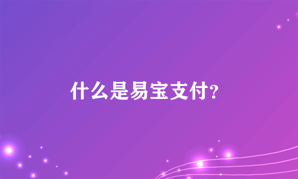 什么是易宝支付？